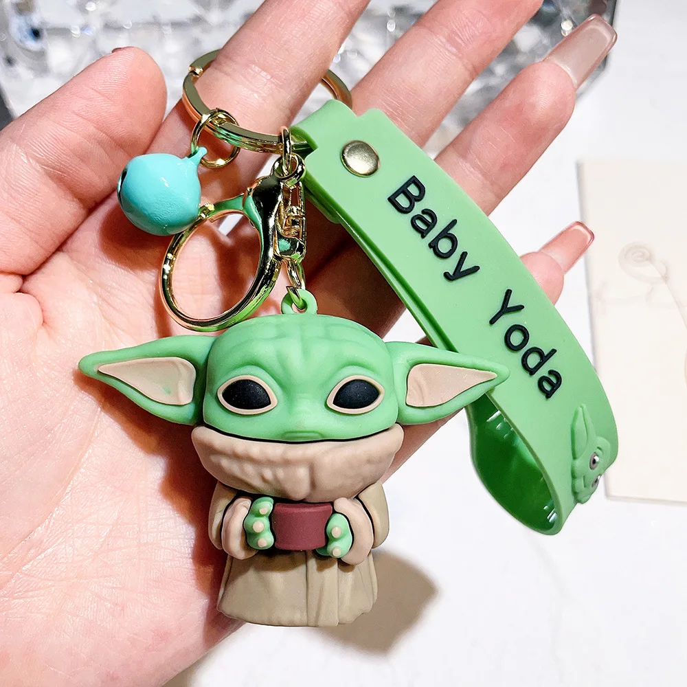 Star War Keychain Anime Master Yoda Cute Baby Yoda Silicone Figure Bag Pendent Key Chain Accessories Jewelry Toy Xmas Gift