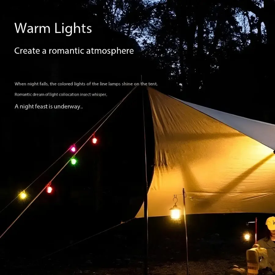 YANBIGUO 7 قطع من مصابيح أمان حقيبة الظهر LED - ألوان مختلطة، مصابيح تحذير للجري وركوب الدراجات أثناء الليل، حبل للتخييم في الهواء الطلق