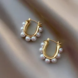 2023 New Fashion Trend Unique Design Elegant Exquisite Light Luxury Pearl Earring Women Jewelry Party Premium Gift Wholesale