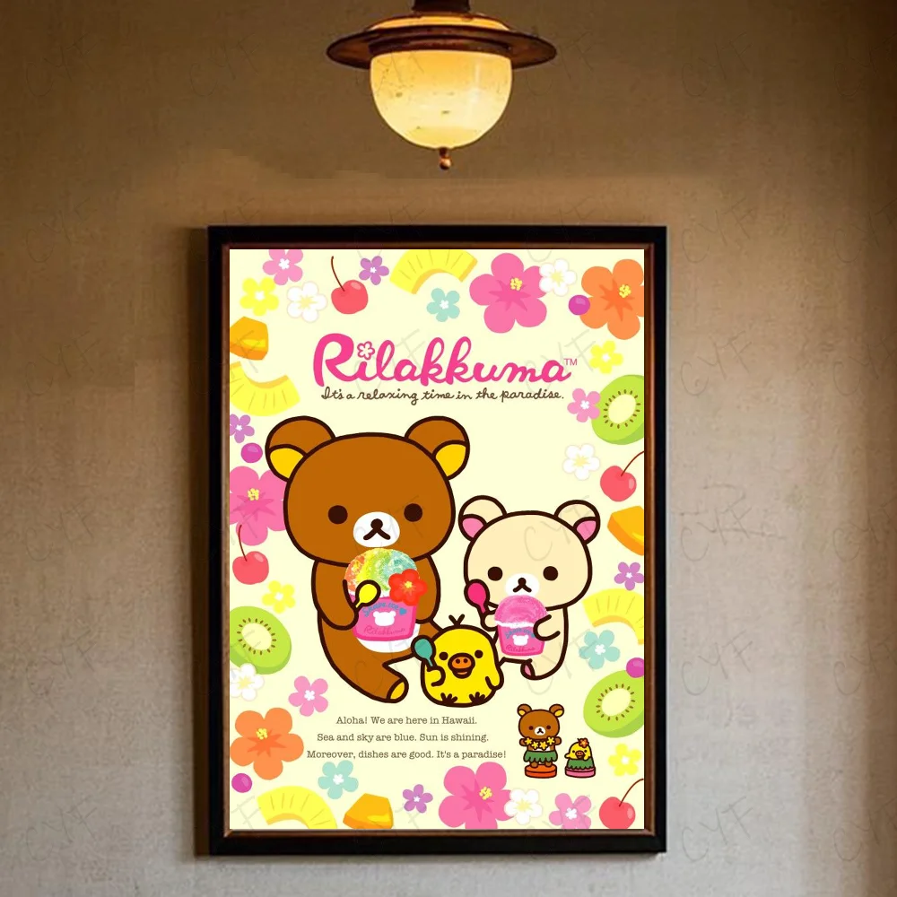 Cute Cartoon Anime R-Rilakkuma Poster High Quality Wall Art for