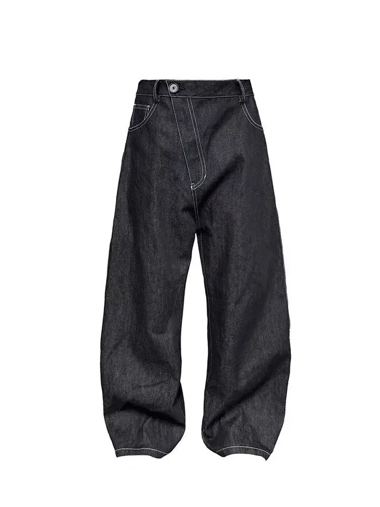 Women Blue Baggy Y2k Cargo Jeans Japanese 2000s Style High Waist Jean Pants Vintage Harajuku Oversize Denim Trousers