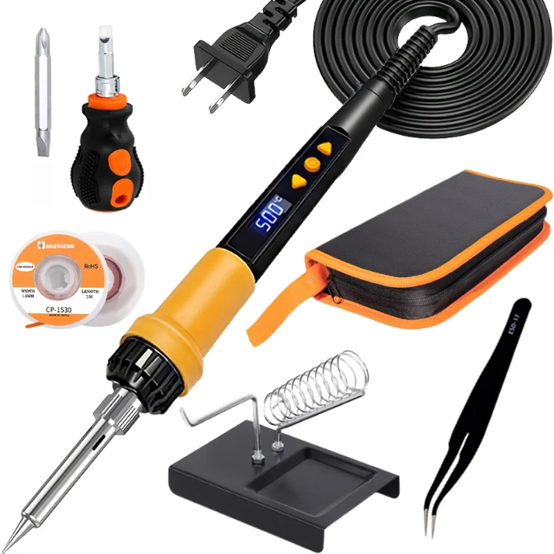 908D Orange US Standard Adjustable Temperature Soldering Iron, Suitable for Electronic Components and Home Appliance Repair