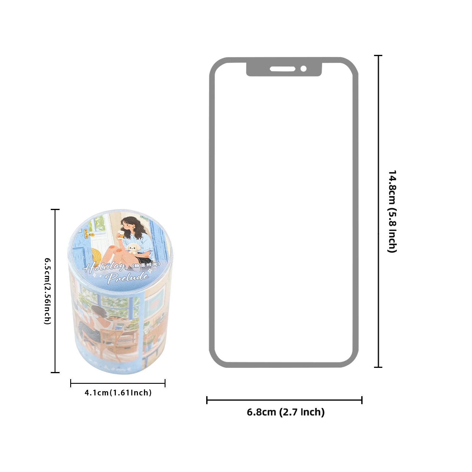 Etori Life 1Pcs 65Mm*2M Warm Indoor Life Frame Tape for Window Sill Reading, Snacks, Girl Art Collage Material, Suitable for Notebooks, Phone Stickers, Photo Albums, Suitcases, Guitars, Pencil Cases, Pen Holders, School Supplies, Office Decoration Supplies, Scrapbook Supplies, Artistic Aesthetics, Gifts for Friends, Teacher Gifts, Back-To-School Season, Cycling Decals