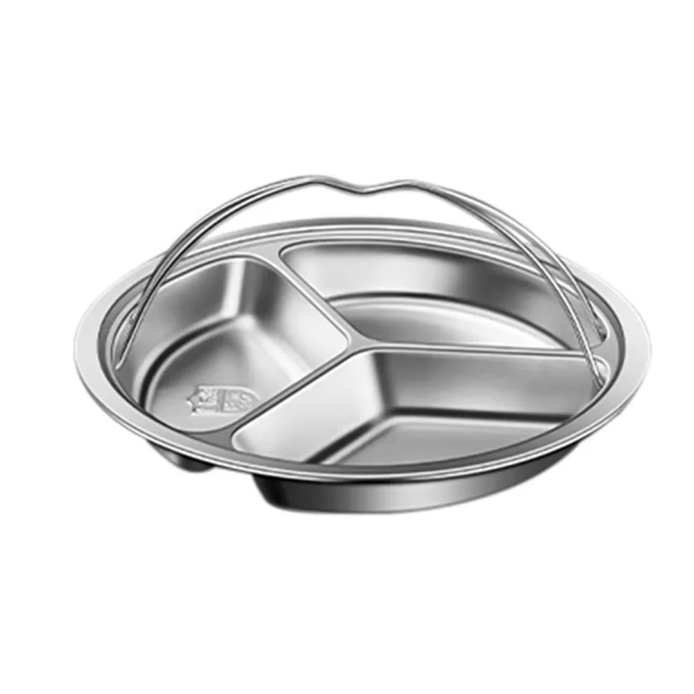 with Handle Stainless Steel Steamer Basket Stackable Anti-Scald Round Pot Insert Tray Heat-resistant Multifunctional