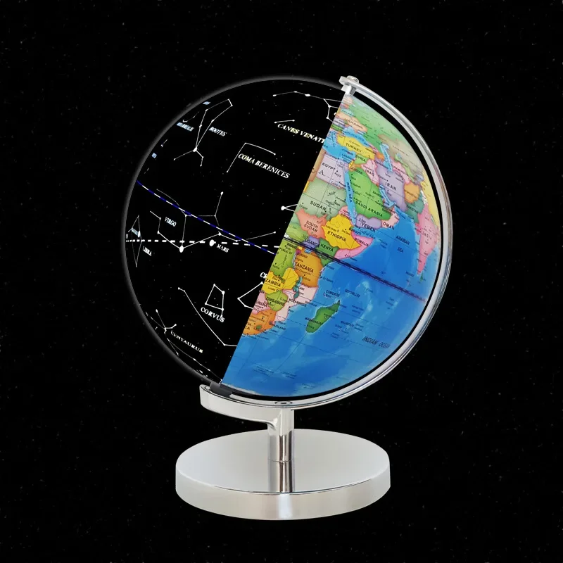 Imagem -02 - Globo Mundial Terra com Iluminação Geografia Brinquedo Educativo com Suporte 25cm Constelação Casa Escritório Presente Material Escolar Novo