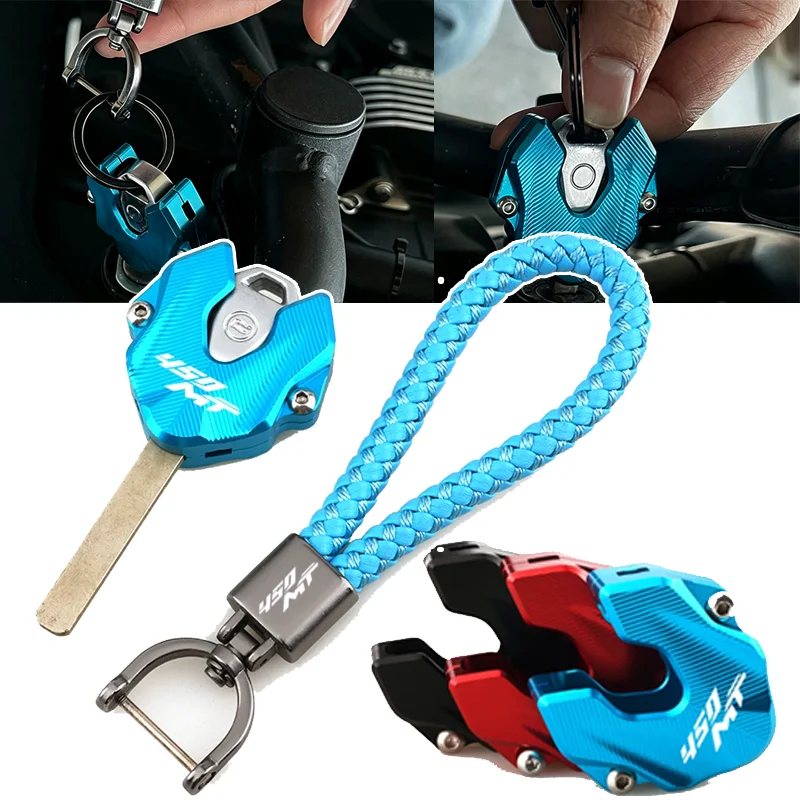 

New For CF MOTO CFMOTO 450MT 450-MT MT450 450 MT 2022-2025+ Motorcycle Accessories CNC Key Cover Case Shell Keyring KeyChain