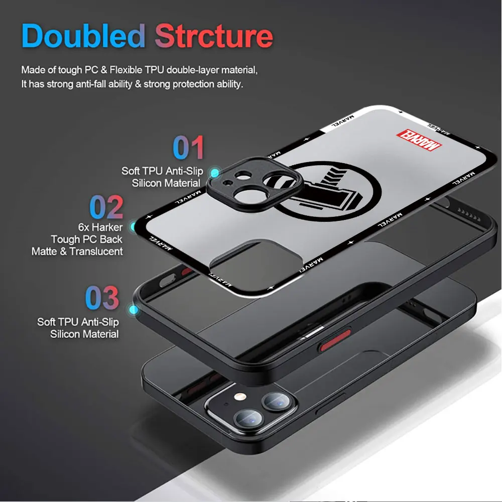 Black Marvel Logo Case for Samsung Galaxy Note 10 Plus S9 S22 S21 Note 20 Ultra S23 Ultra S24 Plus S20 FE S10 Plus Soft Cover