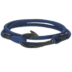 Trendy Bracelet for Men Women Wine Red Marine Sailor Rope Nautical Survival Hanger Bracelet Stainless Steel Sport Bracelet