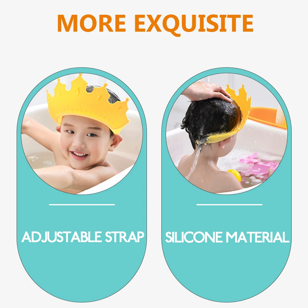 

2Pcs Baby Bath Supplies Adjustable Silicone Shampoo Hats for Kids Eye Ear Face Water Protection Baby Shower Hats