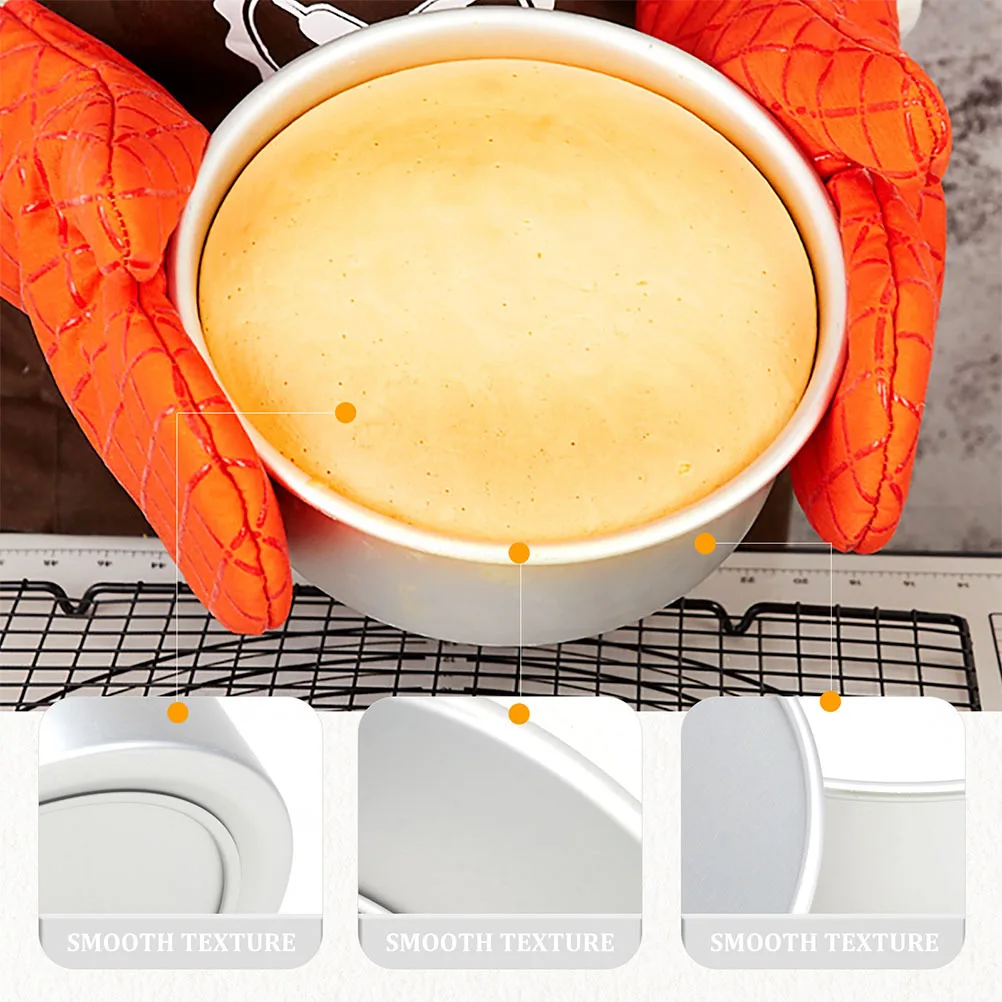 

6pcs Round Cake Pans Baking Mold Aluminum Alloy Fast Heat Transfer Non-Stick Cake Baking Pan For Cheesecake Mousse Tart Diy Home