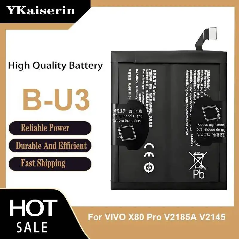 Phone Battery For VIVO X80 X70 X60 Pro Plus Pro+ V2056A V2185A V2145 V2145A V2114 Batterij B-P8 B-R7 B-S5 B-U3 B-U5 + Track NO
