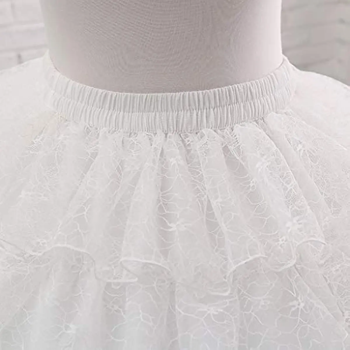 Vintage Feminino Tiered Lace Curto Anágua 2 Hoops Cosplay Puffy Bustle Underskirt Casamento Crinolina