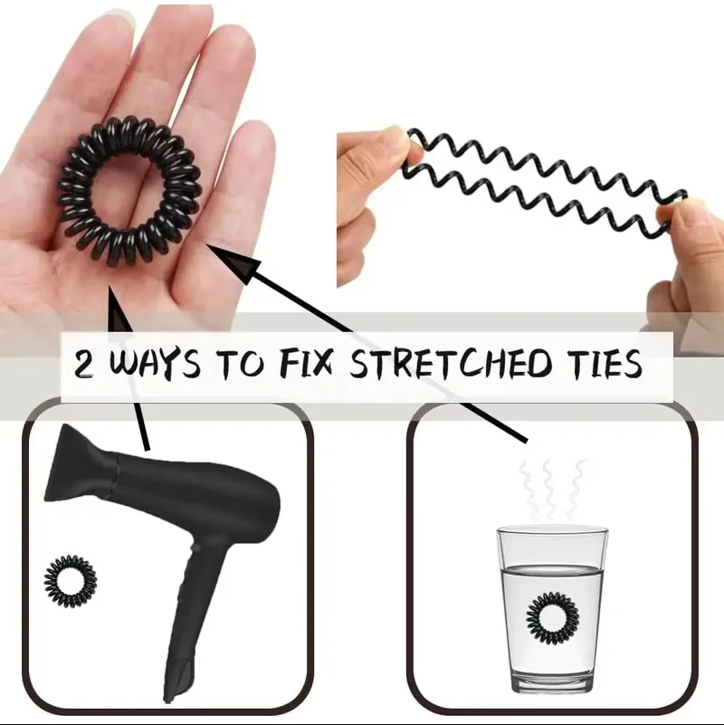 10/16/20 Pcs 4cm Spiral Hair Ties Hair Bands Coil Hair Bands Telephone Cord Bobbles No Trace Strong Hold Waterproof