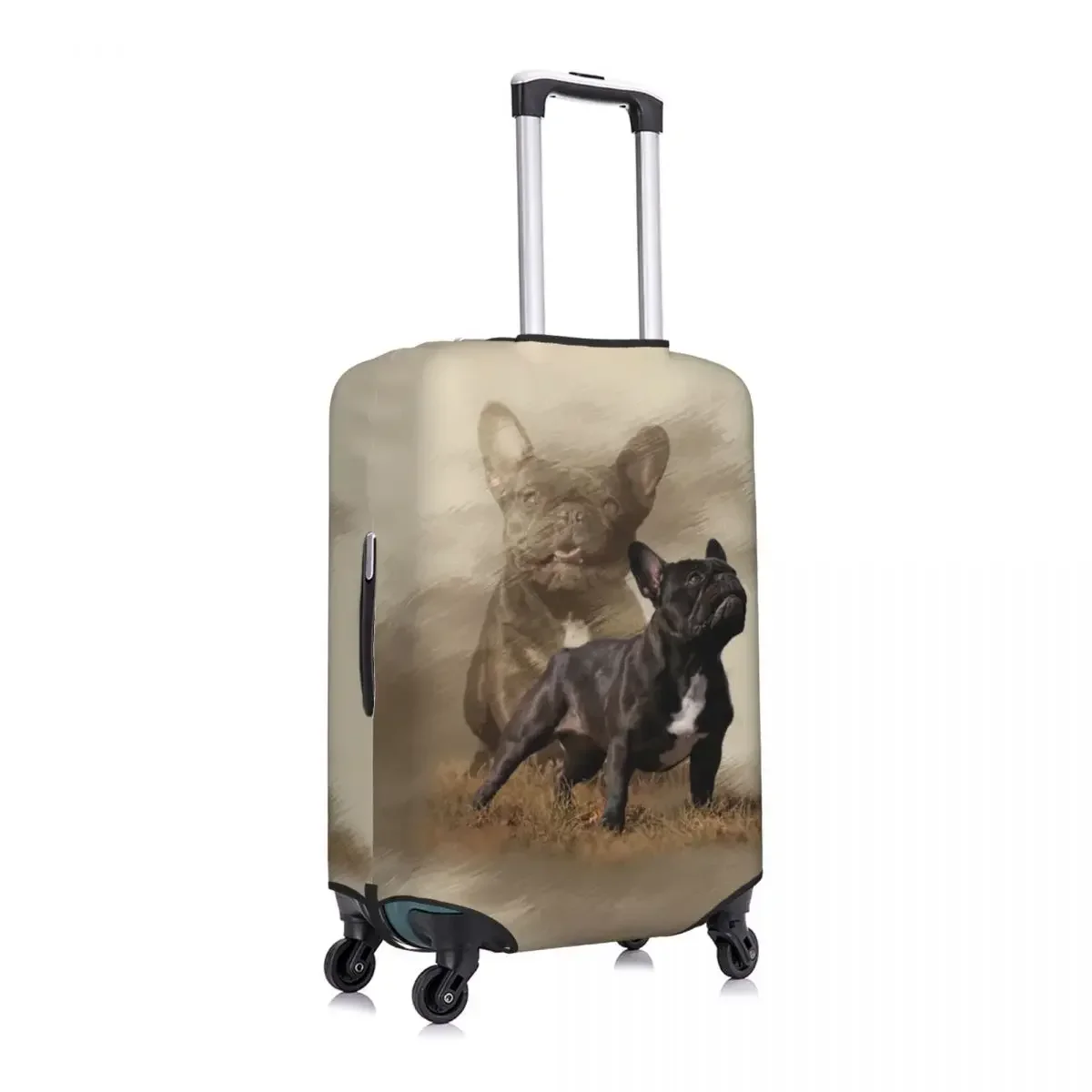 Custom French Bulldog Travel Luggage Cover Washable Frenchie Dog Lover Suitcase Cover Protector Fit 18-32 Inch