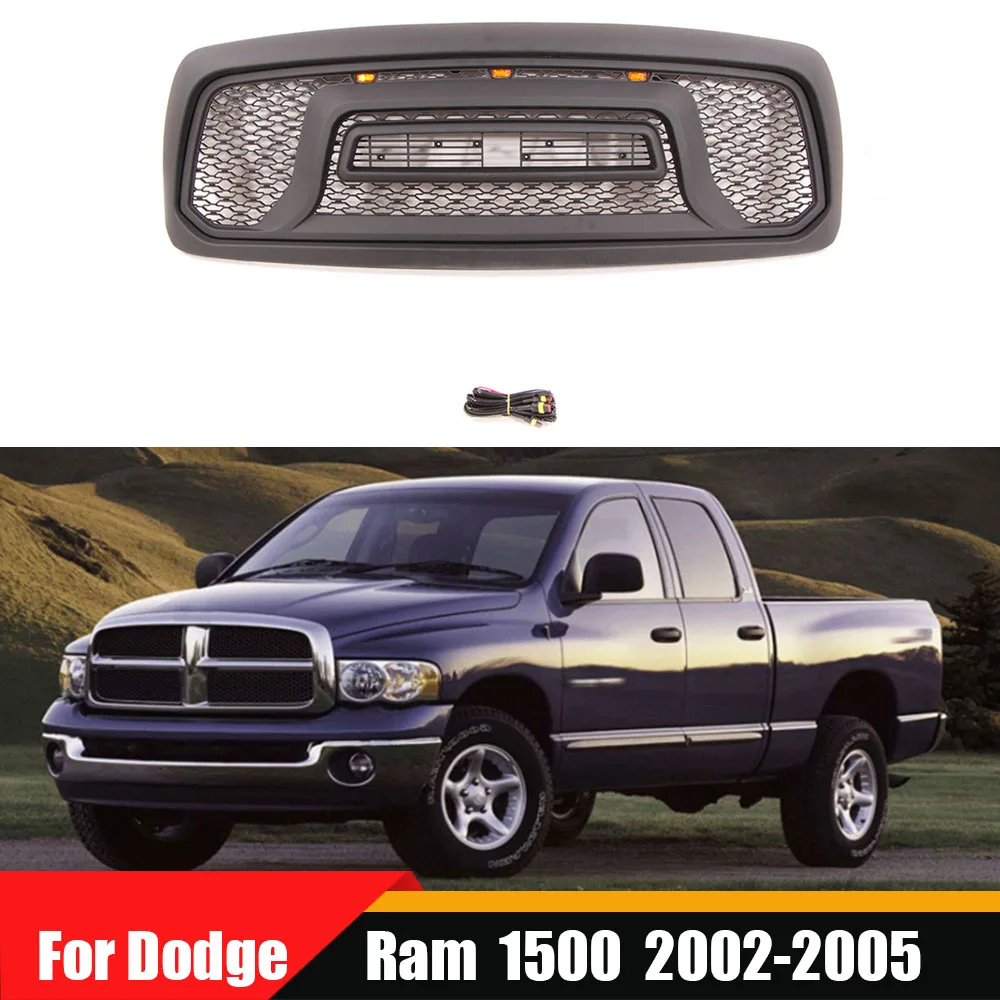 

Modified Radiator Trims Cover Racing Grill Grills Hood Mesh Front Grille Upper Bumper Grilles For Dodge Ram 1500 2002-2005