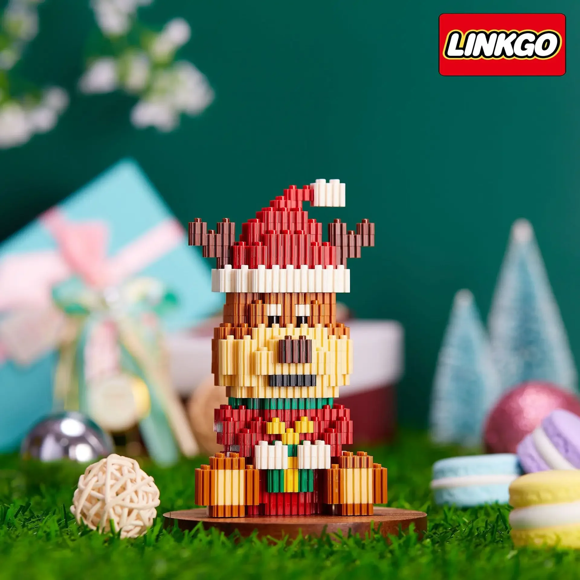 Weihnachten Halloween Bausteine Weihnachtsmann Elch Schneemann Baumhaus Montage Linkgo Bausteine Figuren Spielzeug zur Dekoration als Geschenk – Detail 18