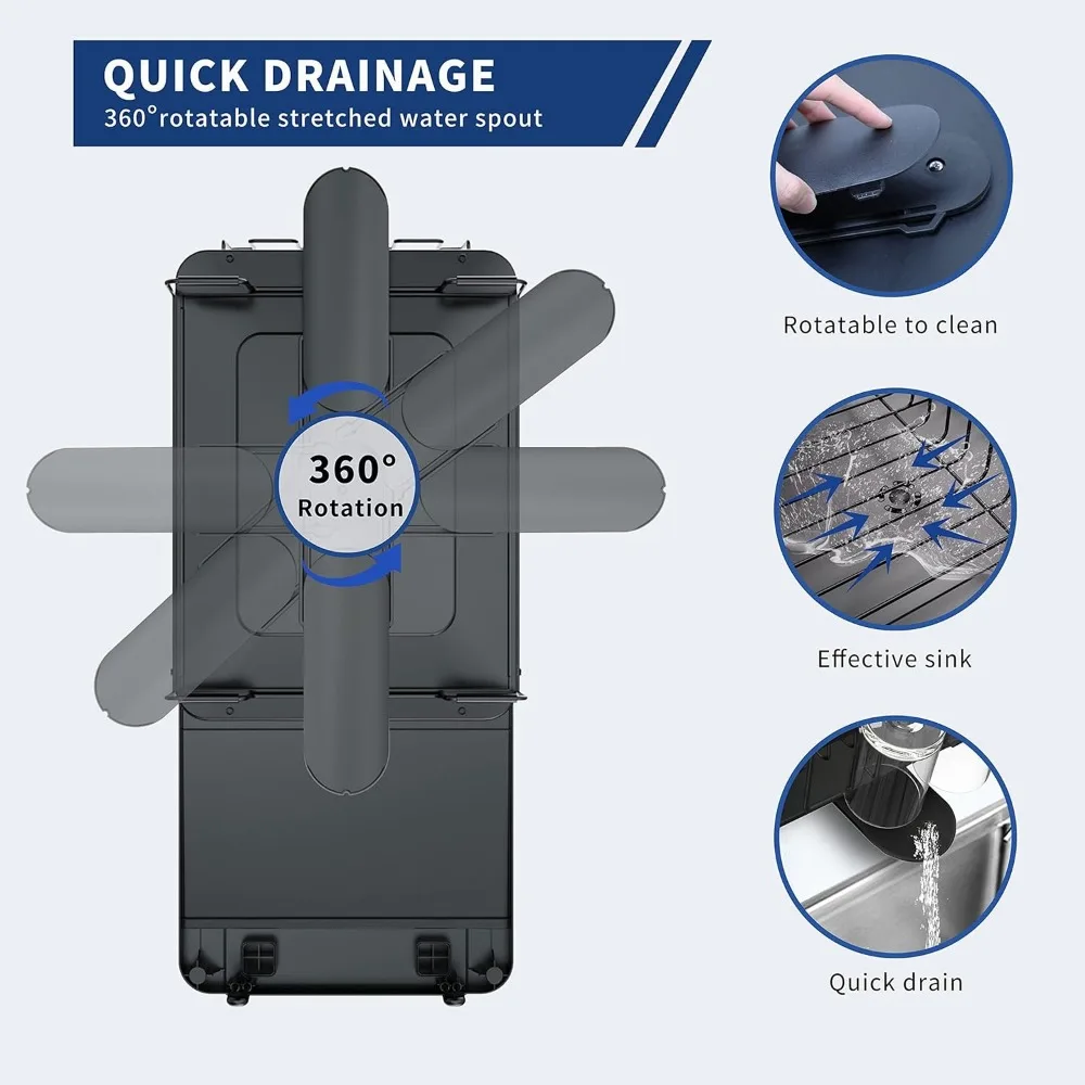 Runnatal Grande Prato Secagem Rack com Drainboard Set, extensível Prato Rack, Suporte Utensílio, Suporte Cup, Expansível Escorredor De Prato