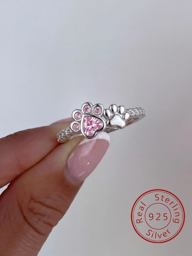 

925 Sterling Silver Glamorous Fashion Claw Shape Zircon Ring For Women Anniversary Engagement Luxury High Quality Jewelry Gift
