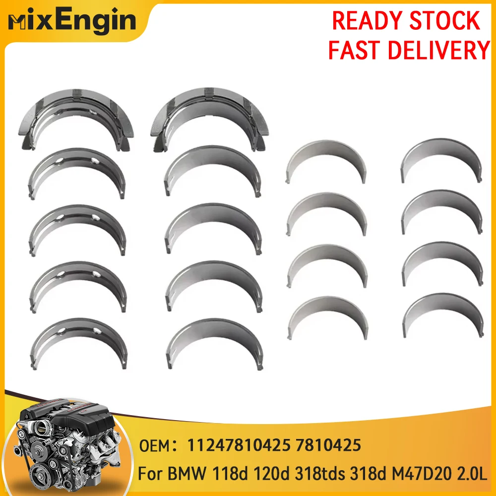 

Engine Main Bearing & Connecting Rod Bearings Set Fit 2.0 L For BMW X3 118d 120d 318tds 318d 320d 520d M47 M47D20 2.0L 01-11