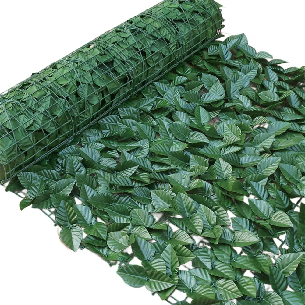 Artificial Leaf Greenery Wall Decor for Outdoor Balcony Privacy Screen Fence Cover 0.5m x 1m Silk Fabric Realistic Design