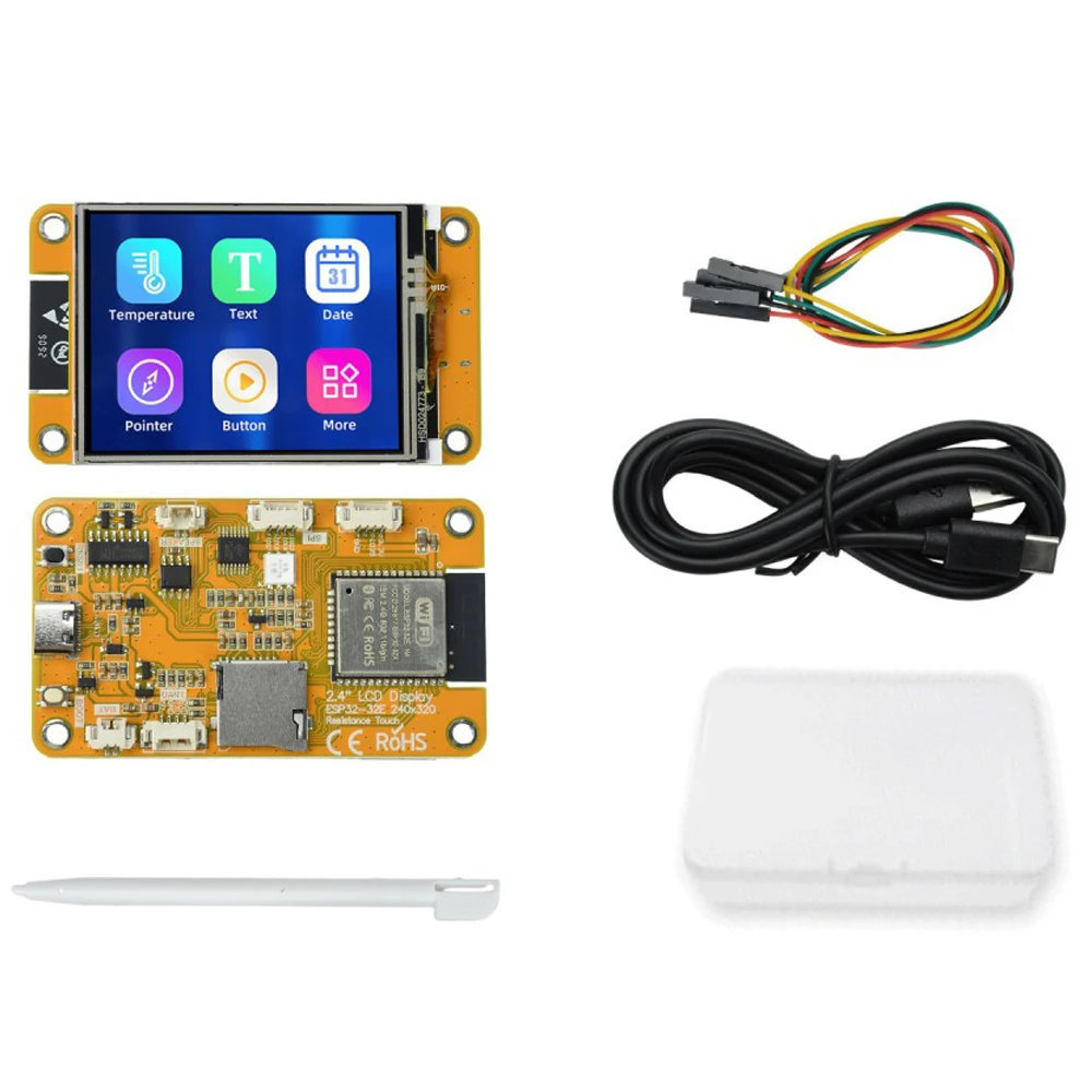 placa-de-desenvolvimento-esp32-32e-com-tela-touch-resistiva-ips-de-24-polegadas-240-320-st7789-wifi-bt-tipo-c-com-alto-falante-e-tela-led-rgb