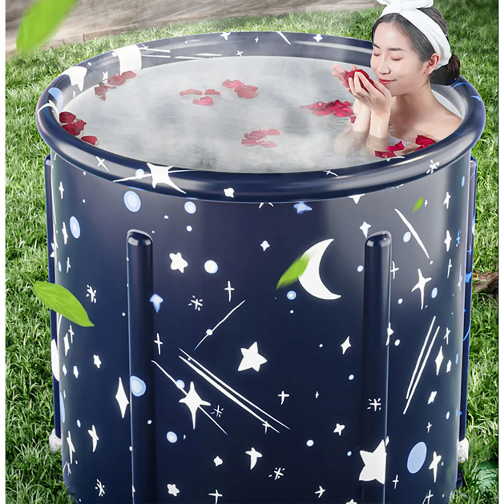 PVC Foldable Bath Tub for Adults Portable Bathing Tub Home Sitting Bath Tub Full Body Bath Tub Ice Bath