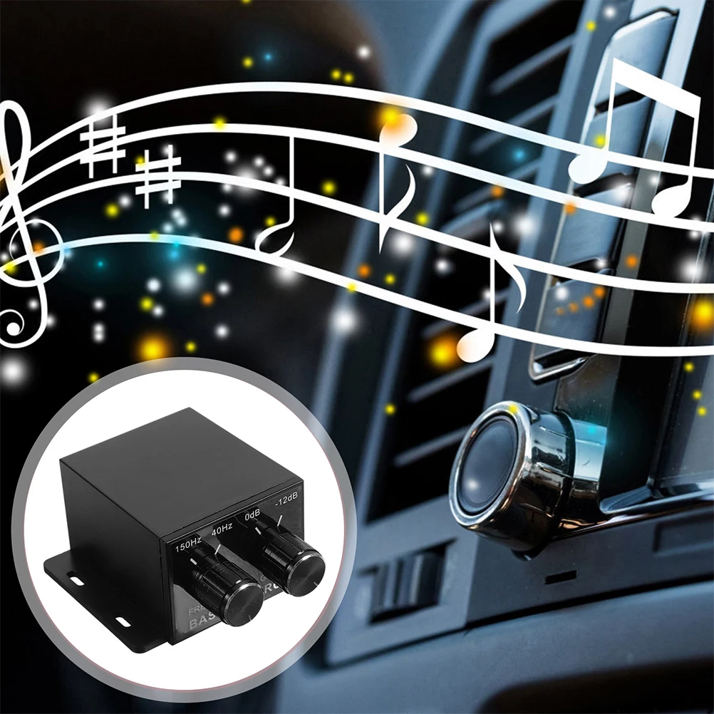 

2Pcs Car Audio Regulator Universal Bass Knob Amplifier Black Abs Volume Control Audio Potentiometer RCA Level Controller Speaker