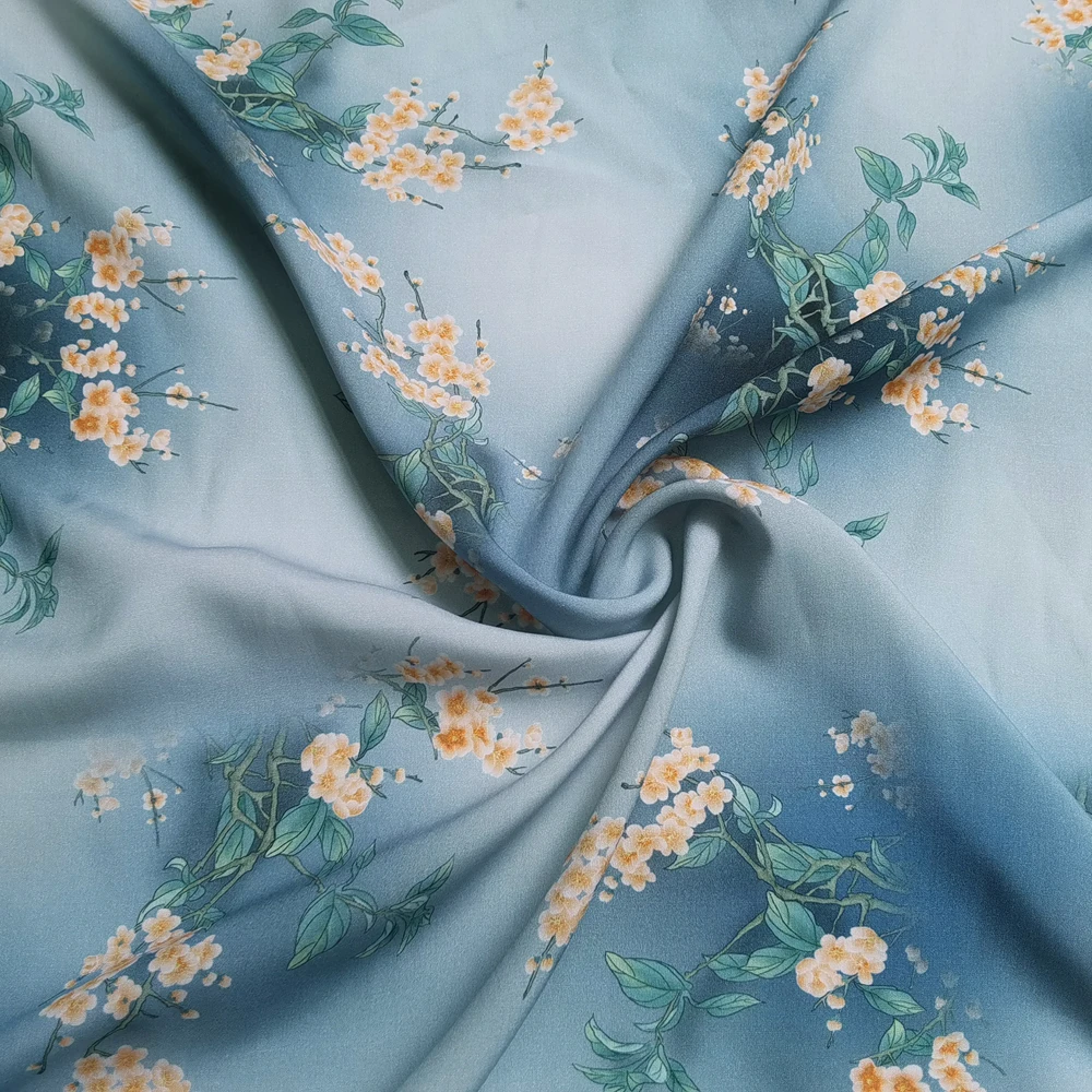 1 meter X 1.4 meter Elegant Floral Rayon Material Soft Viscose Fabric For Dress Shirt Sewing