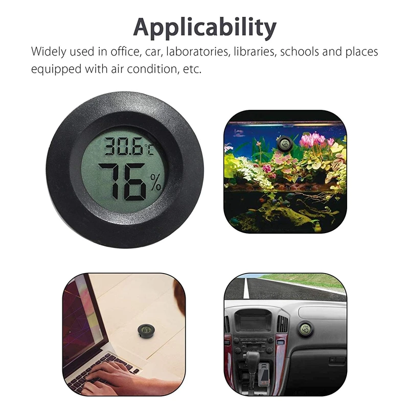 20Pack Hygrometer Thermometer Digital LCD Monitor Humidity Meter Gauge For Humidifiers Dehumidifiers Gre