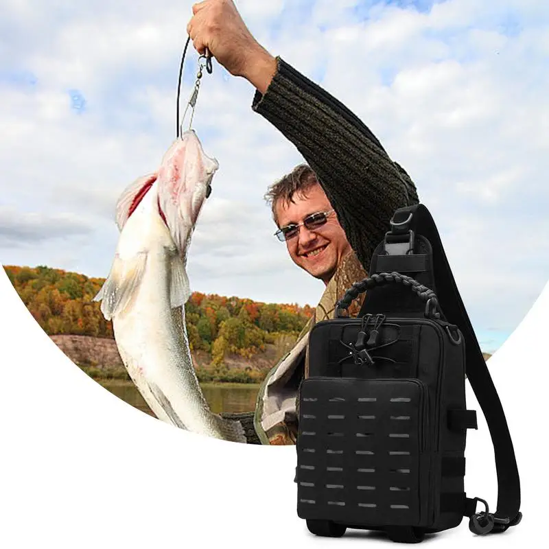 Fishing Tackle Backpack Lightweight Sling Waterproof Tackle Bag Storage Outdoor Shoulder Pack Portable Tackle Box For Hunting