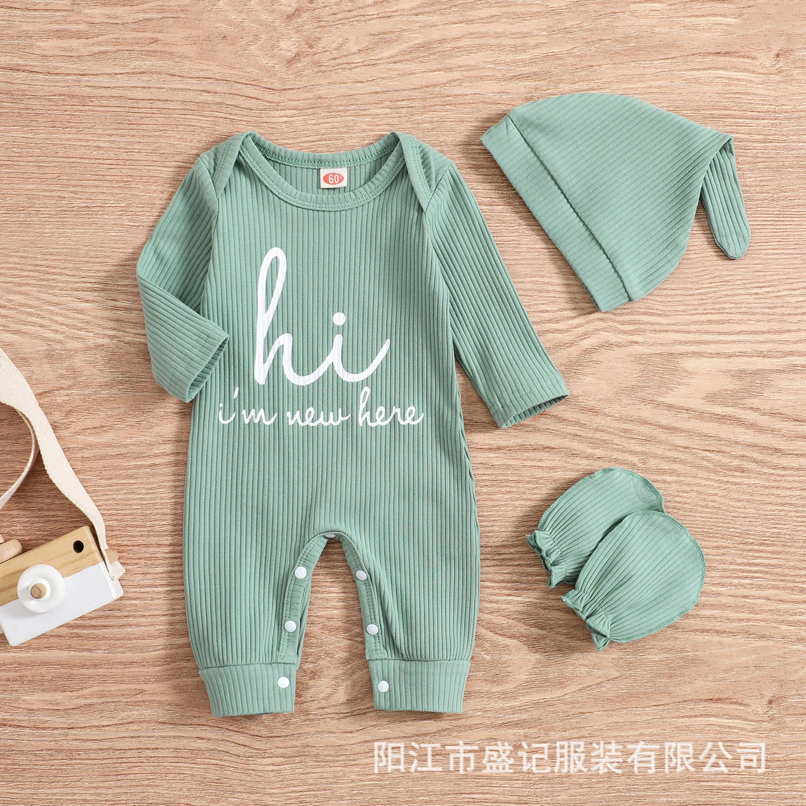 Baby Boy Romper Set Letter Print Fall Outfit Long Sleeve Jumpsuit with Hat Infant Autumn Clothes for Newborn Casual Loungewear