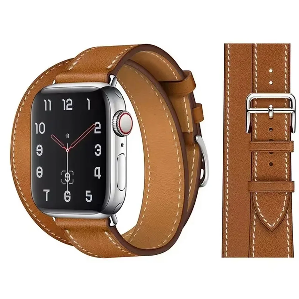 

Genuine Leather Bracelet Strap For Apple Watch Band 45mm 49mm 41mm 44mm 42mm 46mm Leather Wristband iWatch Ultra 10 9 8 7 6 5 4