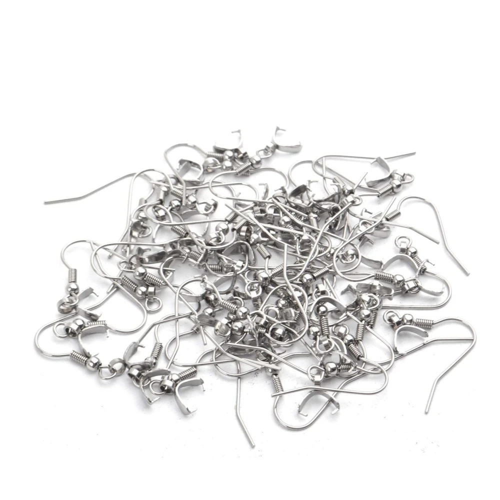 10/20Pcs Stainless Steel Dangle French Earring Wire Hook Earwire Pendant Clasp Ear Buckle Findings DIY Jewelry Making Supplies