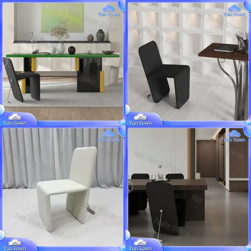 Modern Light Luxury High-End Italian Minimalist Dining Chair for Designer Artist Home Living Room with Backrest