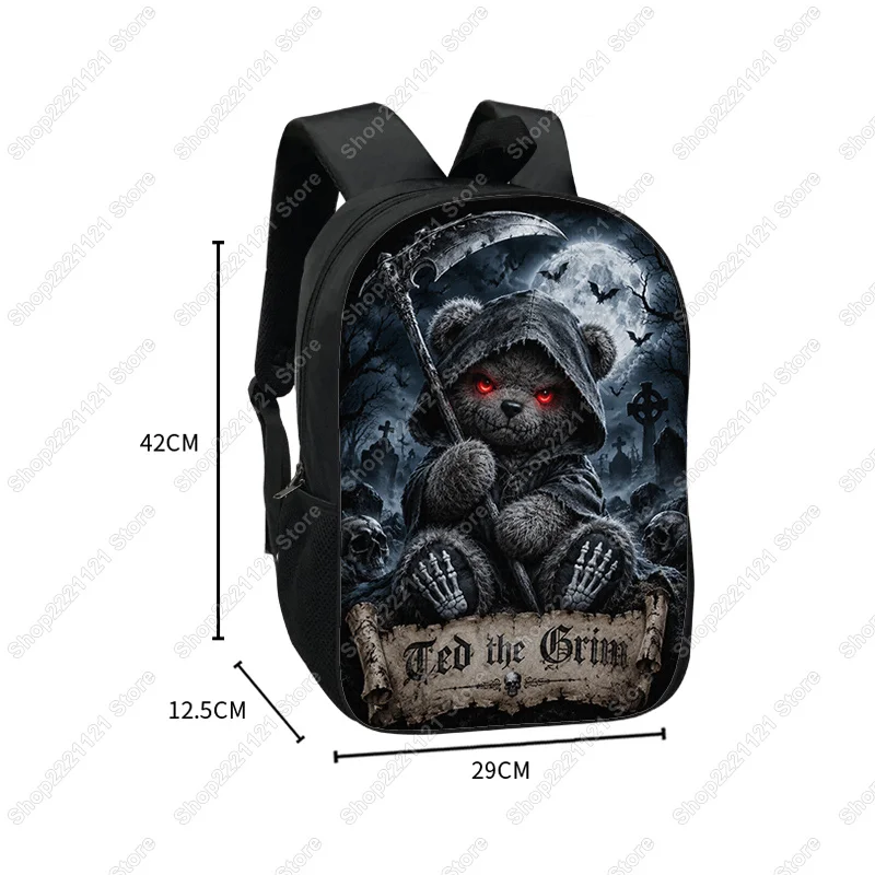 Cute Creeper Grim Reaper / Vampire Bear Printed Backpack for Teenager Children School Bags Women Men Travel Bag Laptop Backpacks