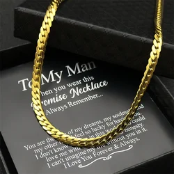 Men's Necklace Cuban Link Chain on Neck Stainless Steel Silver Color Punk Choker Jewelry Accessories Father's Day Gift
