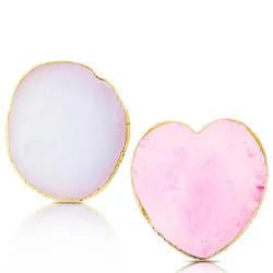 Heart/Round Resin Agate Stone Nail Color Palette Gel Polish Pallet Mixing Drawing Paint Plate Manicure Nails Art Display Shelf