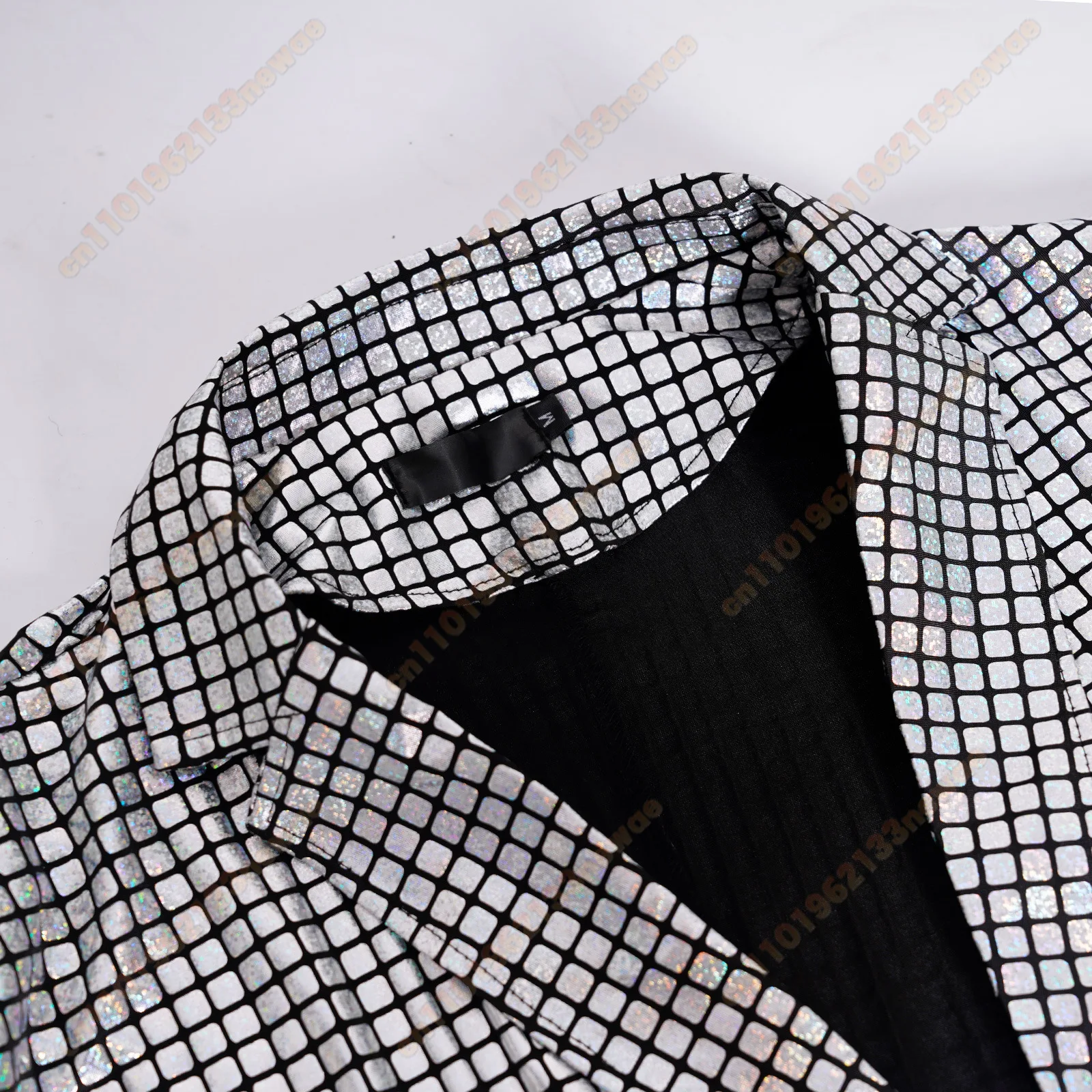 남성 신랑 결혼식 블레이저 바지 세트 2피스 스탠드 칼라 스팽글 드레스 수트 성인용 가수 사회자 의상 무대 합창