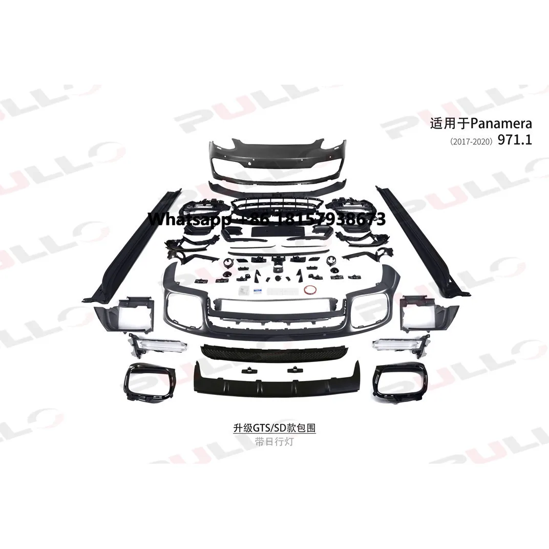 

Body Kit for Porsche Panamera 971.1 2017-2020 Upgrade to GTS/SD Style Include Front Bumper with Grille and Siade Skirt