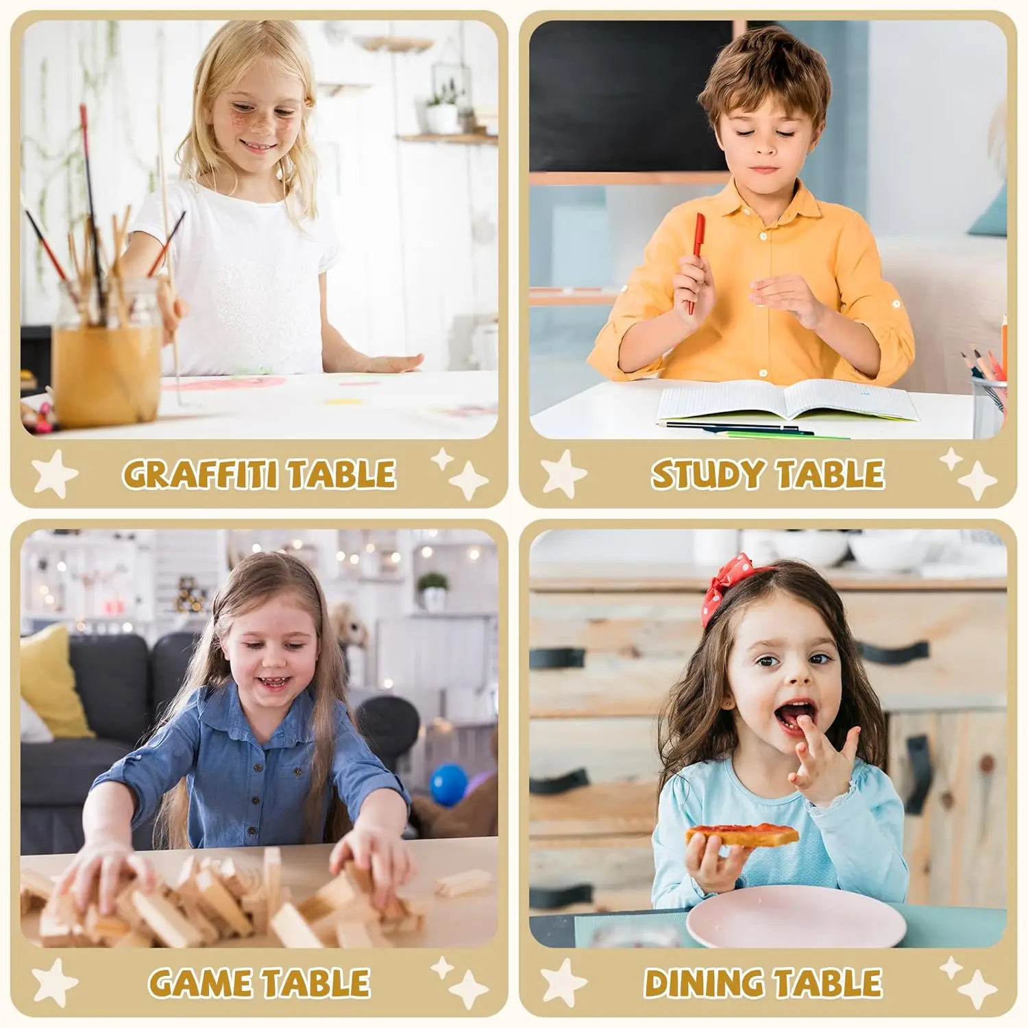 Ensemble de table et chaise réglables pour tout-petits, bureau graffiti, multi-activités pour enfants, recommandé