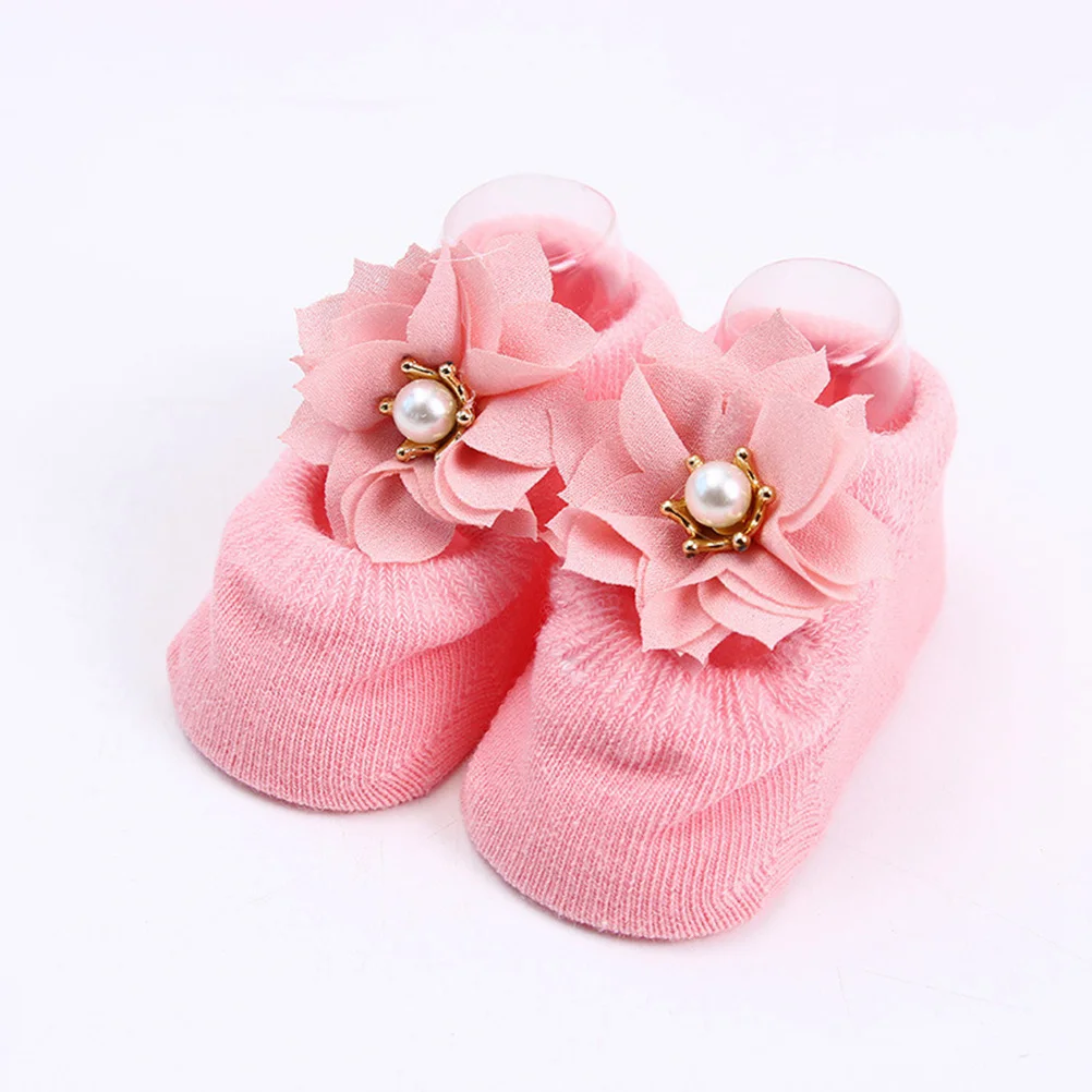 

1Pair Non-Slip Baby Socks Size S 9cm Safe Walking Design Soft Breathable Anti Lace Flower Bow Tie Spring Autumn Kids Socks