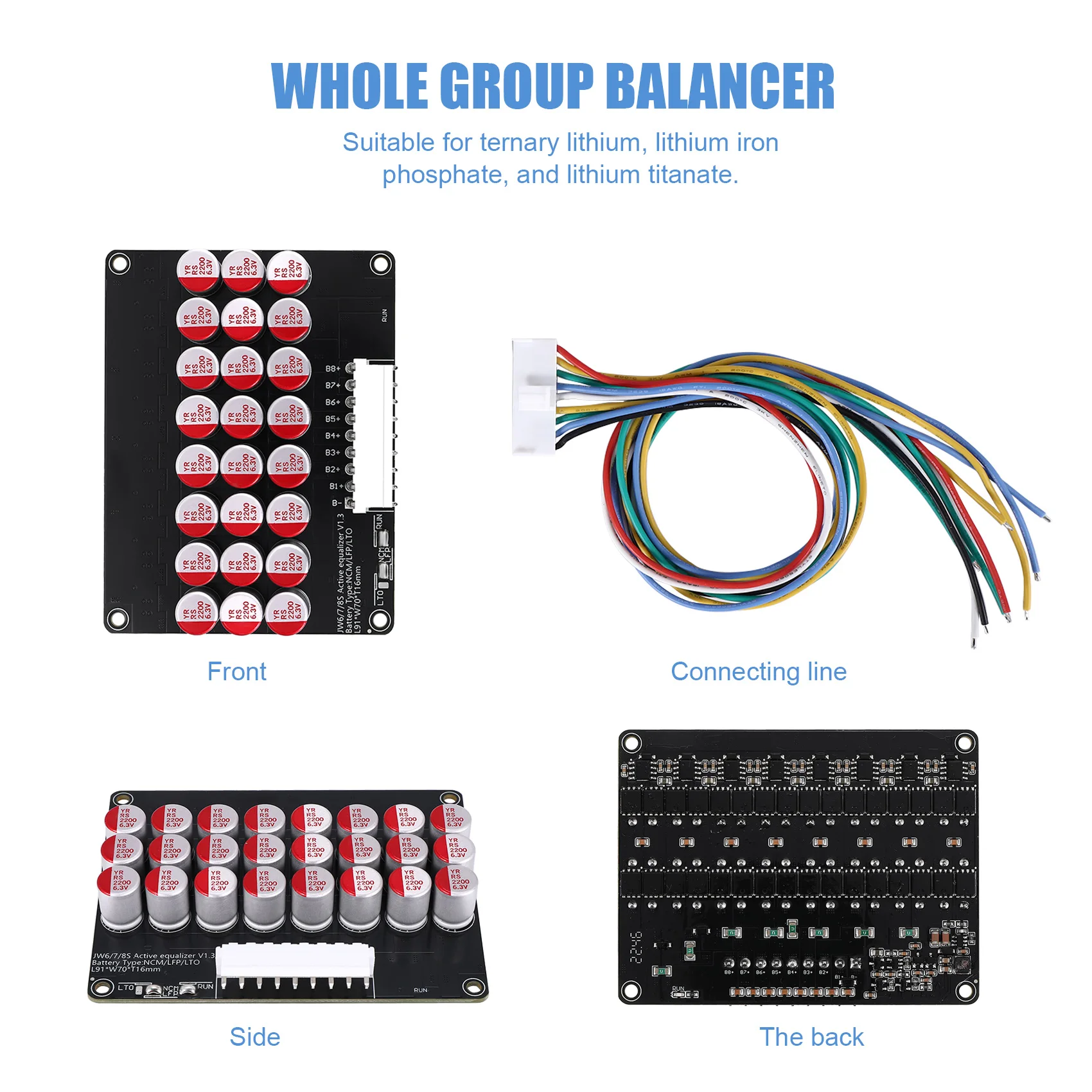 B76B 8S 5A Active Lithium Lipo Lifepo4 Battery Equalizer for Energy Transfer Capacitor BMS Board, Whole Group Balancer, High