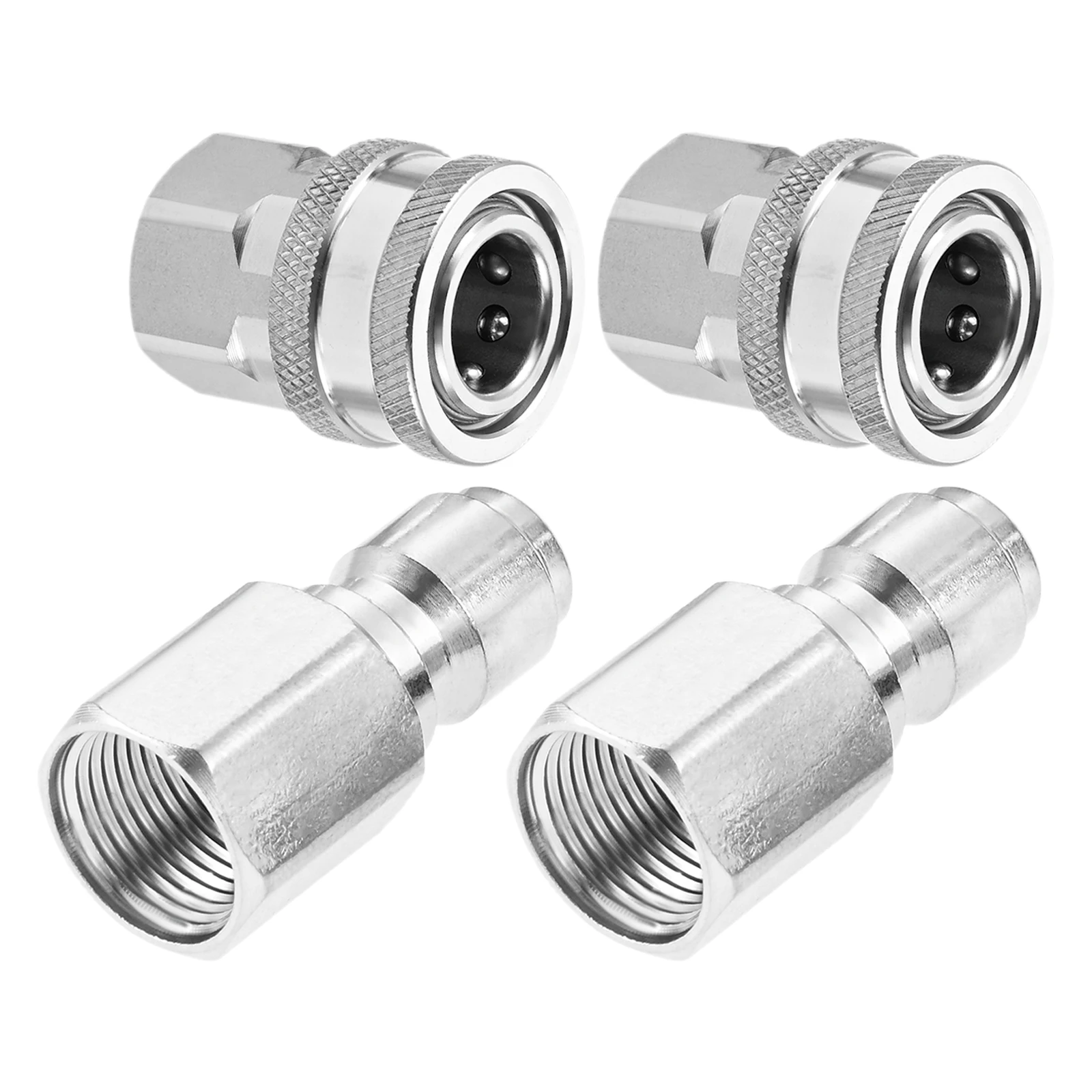 

4pcs Garden Hose 3/8 Inch Quick Connect Fittings Stainless Steel Pressure Washer Male and Female Power Washer Quick Disconnect