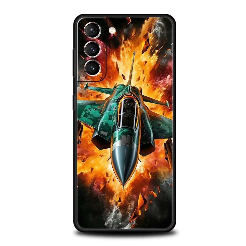 Coque en silicone antichoc Sky Jet Fighter, housse de téléphone, sacs pour Samsung Galaxy S24, S23, S22, S20, S21, FE Ultra, S10, S10E, S9, S8 Plus, 5G