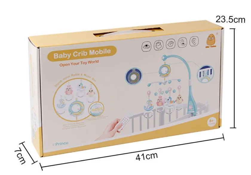 Baby Crib Mobile Bed Bell Holder 0-12 Months 360° Rotary Carousel Bracket+Music Box Infant Newborn Girl Boy Hanging Toys