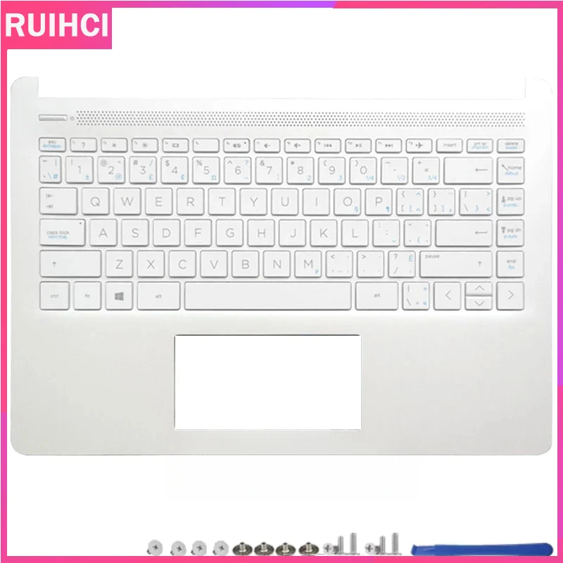 for HP 14-DQ 14-FQ 14S-FR TPN-Q221 New US RU Keyboard Laptop Palmrest Upper Cover Top Case Replacement L88243-251 view 2