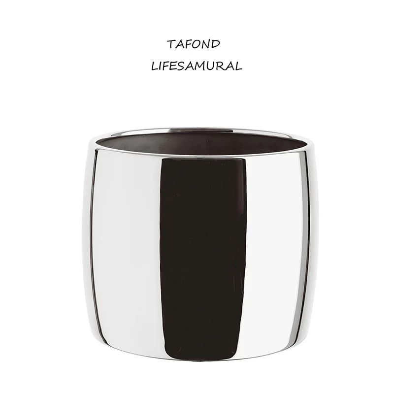 

Oval modern minimalist stainless steel champagne wine beer ice bucket, bar decoration