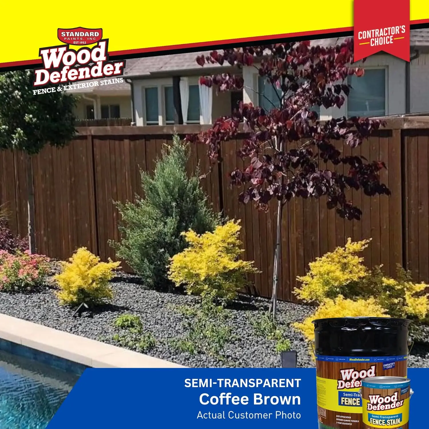 I-transparent pagar noda kopi, 5 galon coklat