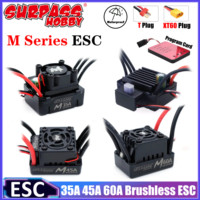 Surpass Hobby M Series 35A 45A 60A Waterproof Brushless ESC T XT60 Plug 2-3S for 1/10 1/14 RC Car Buggy F540 2845 3650 Motor