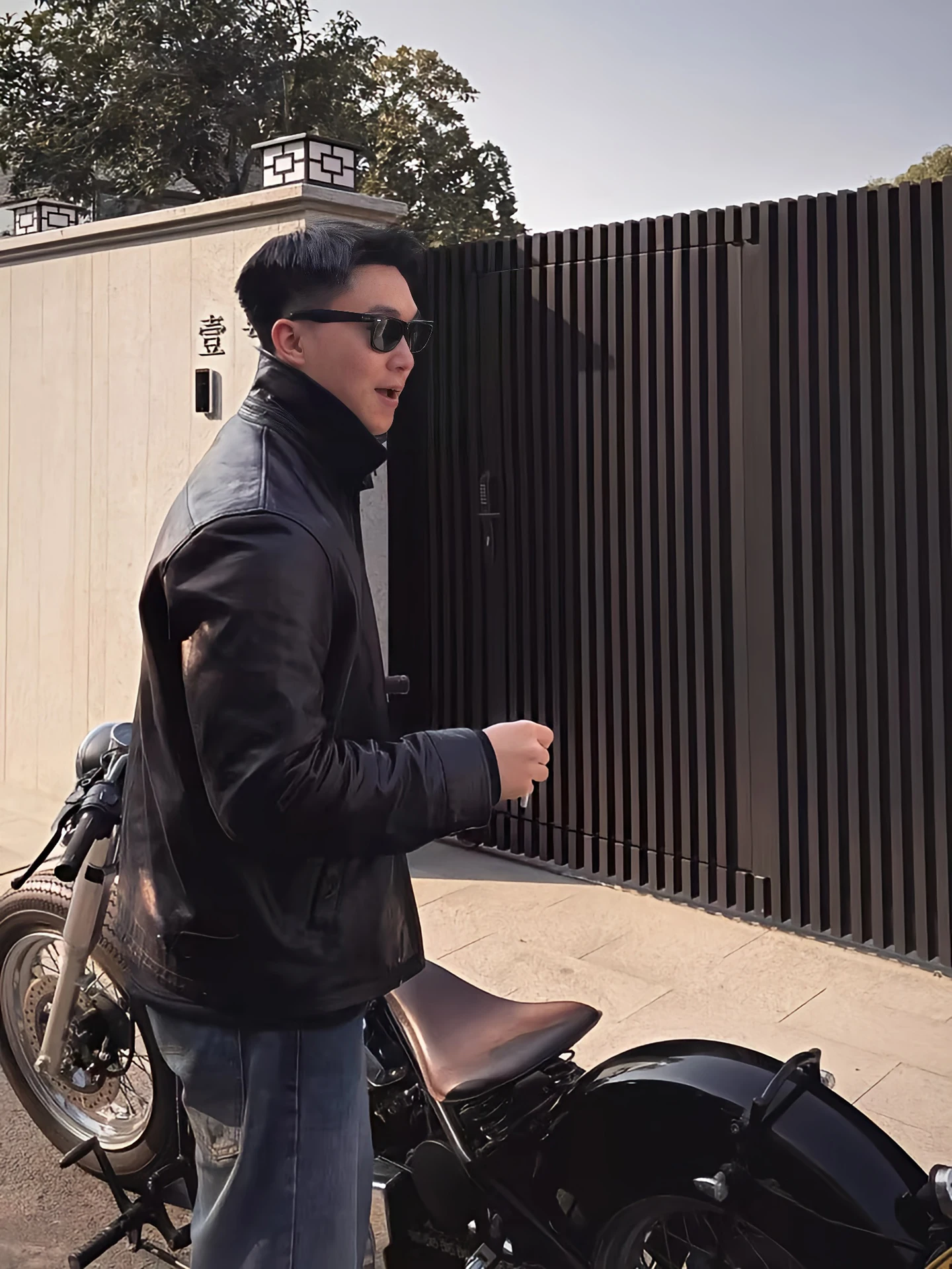 

American Sle Hard Man ort Spur Embroidered Leather Jaet Loose Fit Men's Autumn Winter Trendy Outerwear Youth